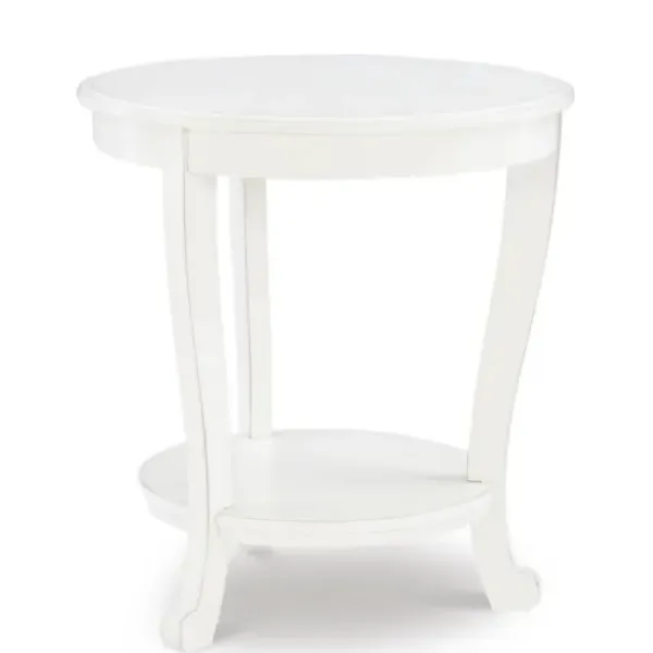 Accent & End Tables-Kirkland's Home Light Cream Curved Legs Accent Table Ivory