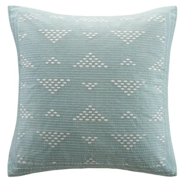Pillows-Kirkland's Home Light Embroidered Triangle Accent Pillow Blue