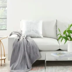 Blankets & Throws-Kirkland's Home Light Faux Sheared Mink Throw Gray