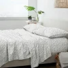 Bed Sheets-Kirkland's Home Light Gray Botanical Flannel 4-Pc. King Sheet Set Gray/White
