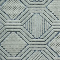 Outdoor Rugs-Kirkland's Home Light Gray Tile Motif Outdoor Area Rug, 5X7 Gray/White