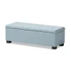 Benches & Ottomans-Kirkland's Home Light Grid Tufted Upholstered Ottoman Blue