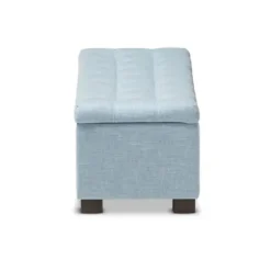 Benches & Ottomans-Kirkland's Home Light Grid Tufted Upholstered Ottoman Blue