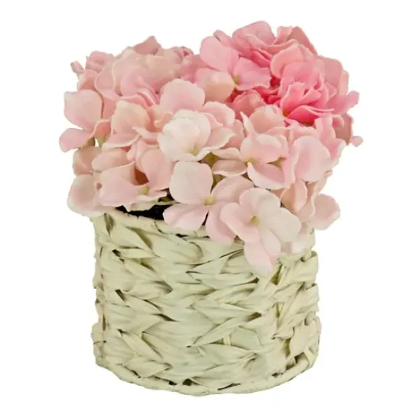 Arrangements & Greenery-Kirkland's Home Light Hydrangea Arrangement In Basket Pink