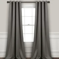 Curtains & Drapes-Kirkland's Home Light Knotted Curtain Panel Set, 95 In. Gray