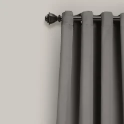 Curtains & Drapes-Kirkland's Home Light Knotted Curtain Panel Set, 95 In. Gray