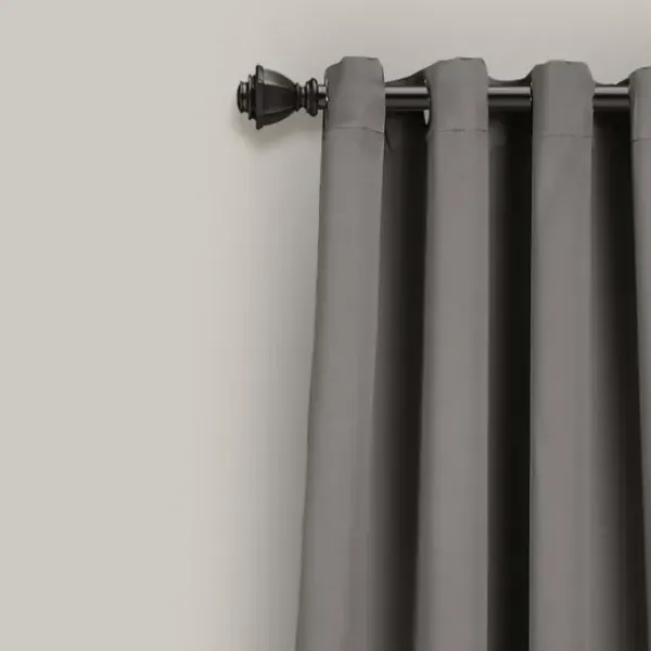 Curtains & Drapes-Kirkland's Home Light Knotted Curtain Panel Set, 95 In. Gray