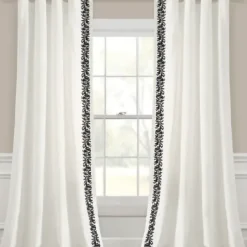 Curtains & Drapes-Kirkland's Home Light Linen Lace Curtain Panel Set, 84 In. Ivory