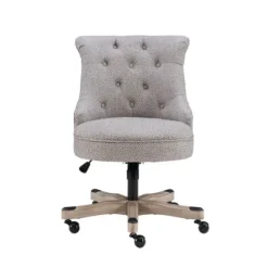 Office Furniture-Kirkland's Home Light Miller Tufted Office Chair Gray
