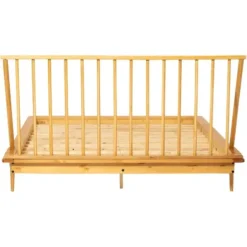 Beds & Headboards-Kirkland's Home Light Oak Modern Spindle Wooden Queen Bed Tan