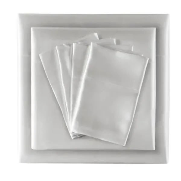 Bed Sheets-Kirkland's Home Light Satin 6-Pc. Queen Sheet Set Gray