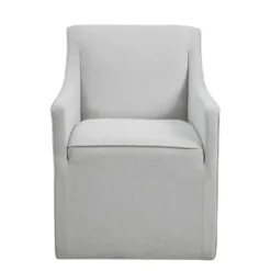 Dining Chairs-Kirkland's Home Light Slipcover Dining Chair With Casters Gray
