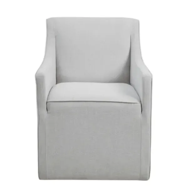 Dining Chairs-Kirkland's Home Light Slipcover Dining Chair With Casters Gray