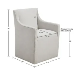 Dining Chairs-Kirkland's Home Light Slipcover Dining Chair With Casters Gray