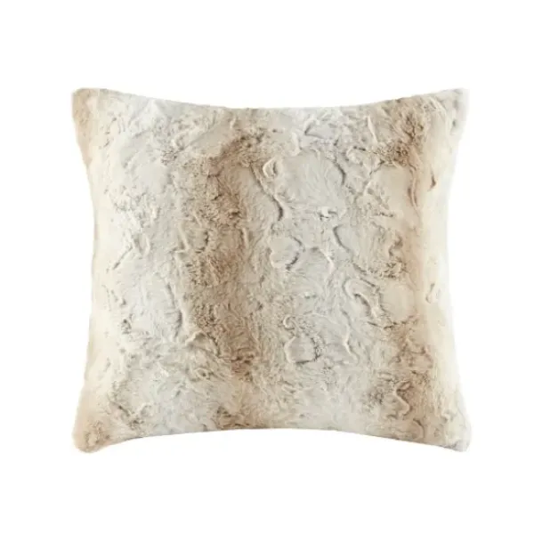 Pillows-Kirkland's Home Light Textured Faux Fur Pillow Brown