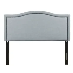 Beds & Headboards-Kirkland's Home Light Upholstered Nailhead King Headboard Blue