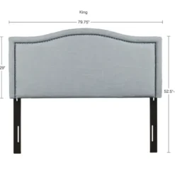 Beds & Headboards-Kirkland's Home Light Upholstered Nailhead King Headboard Blue