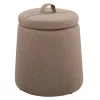 Benches & Ottomans-Kirkland's Home Light Upholstered Top Handle Storage Ottoman Brown