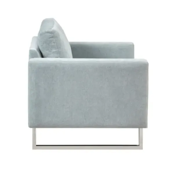 Accent Chairs-Kirkland's Home Light Velvet And Chrome Accent Chair Green