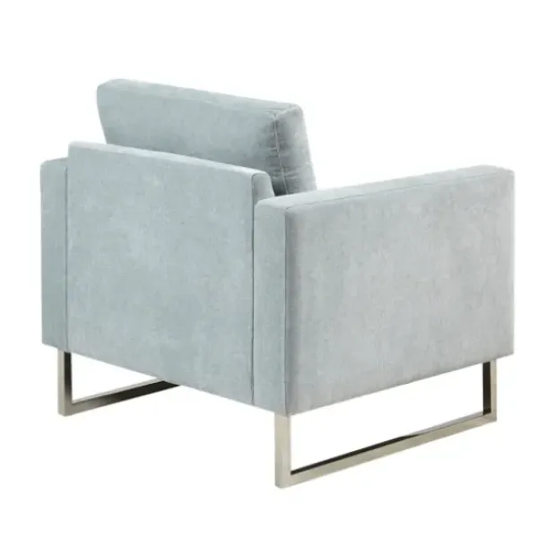 Accent Chairs-Kirkland's Home Light Velvet And Chrome Accent Chair Green