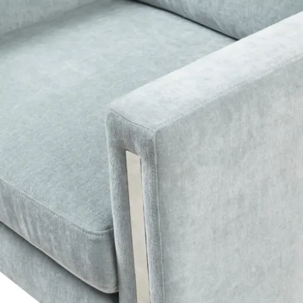 Accent Chairs-Kirkland's Home Light Velvet And Chrome Accent Chair Green