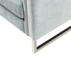 Accent Chairs-Kirkland's Home Light Velvet And Chrome Accent Chair Green