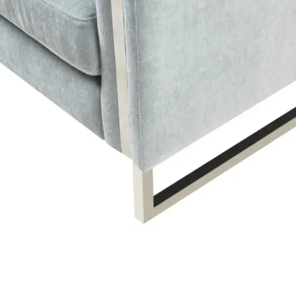 Accent Chairs-Kirkland's Home Light Velvet And Chrome Accent Chair Green