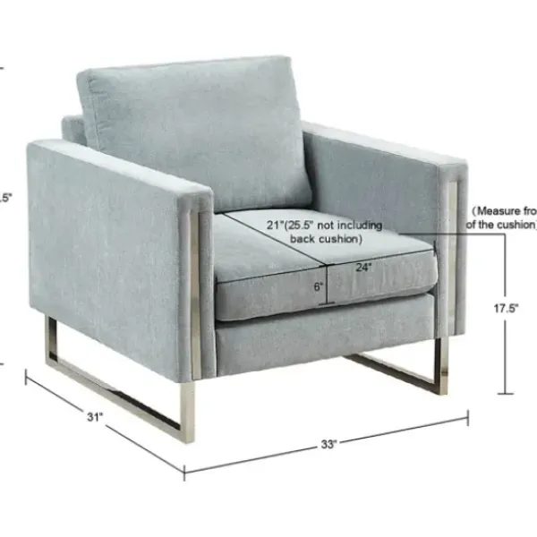 Accent Chairs-Kirkland's Home Light Velvet And Chrome Accent Chair Green