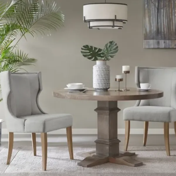 Dining Chairs-Kirkland's Home Light Wingback Dining Chair Gray