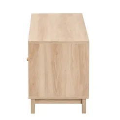Tv Stands & Media Consoles-Kirkland's Home Light Wood And Cane Accent Tv Stand Brown