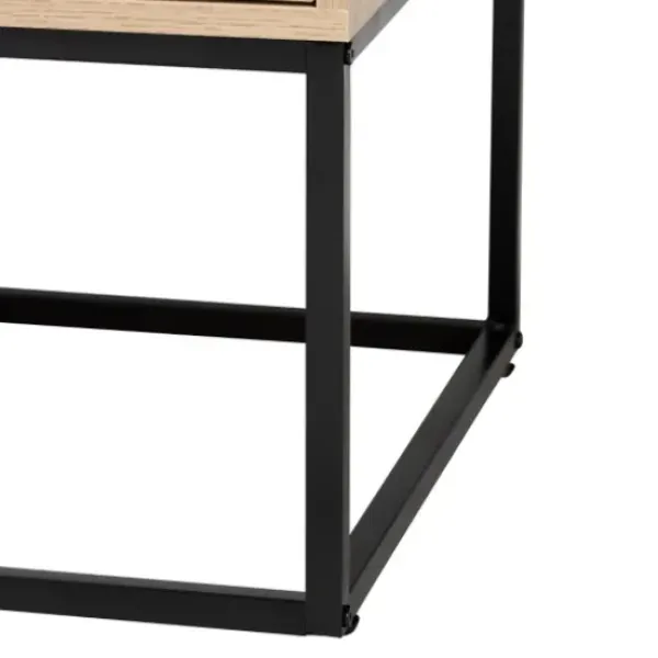 Coffee Tables-Kirkland's Home Light Wood And Rat 2-Drawer Coffee Table Tan