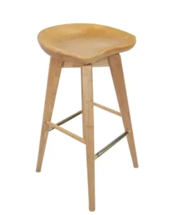 Bar Stools & Counter Height Stools-Kirkland's Home Light Wood Backless Swivel Counter Stool Tan