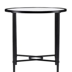 Accent & End Tables-Kirkland's Home Lila Glass And Metal Oval Accent Table Black