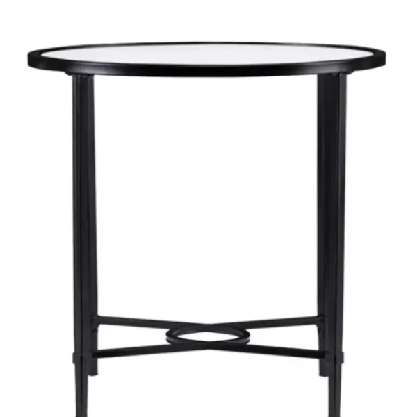 Accent & End Tables-Kirkland's Home Lila Glass And Metal Oval Accent Table Black