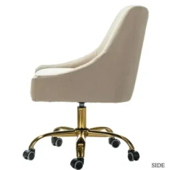 Office Furniture-Kirkland's Home Lili Cream Golden Office Chair Ivory