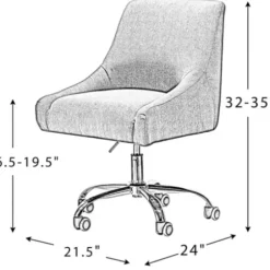 Office Furniture-Kirkland's Home Lili Cream Golden Office Chair Ivory