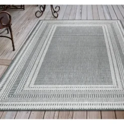 Outdoor Rugs-Kirkland's Home Linear Macy Indoor/Outdoor Area Rug, 6X9 Green