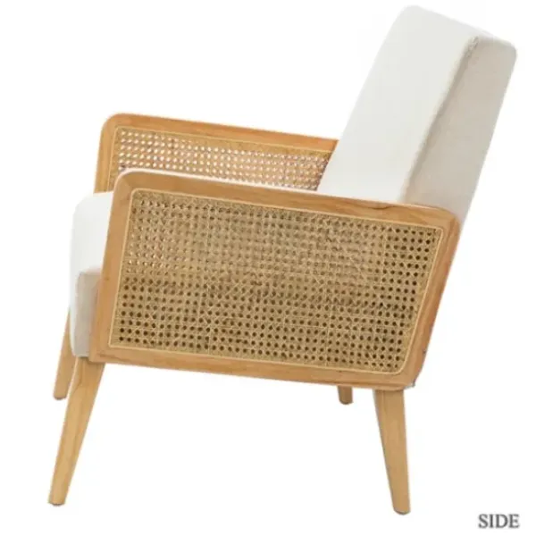 Sofas & Loveseats-Kirkland's Home Linen And Rattan Loveseat Ivory