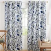 Curtains & Drapes-Kirkland's Home Linen Button And Stripe Curtain Panel Set, 95 In. Tan/White