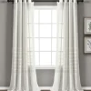 Curtains & Drapes-Kirkland's Home Linen Button And Stripe Curtain Panel Set, 84 In. Tan/White