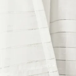 Curtains & Drapes-Kirkland's Home Linen Button And Stripe Curtain Panel Set, 84 In. Tan/White
