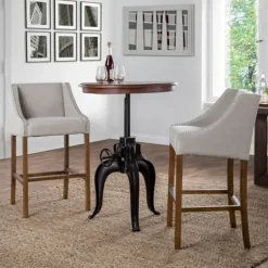 Bar Stools & Counter Height Stools-Kirkland's Home Linen Castaic Barstool Tan