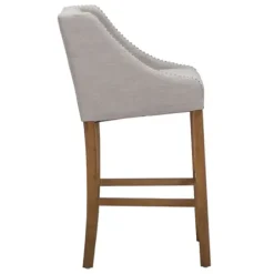 Bar Stools & Counter Height Stools-Kirkland's Home Linen Castaic Barstool Tan