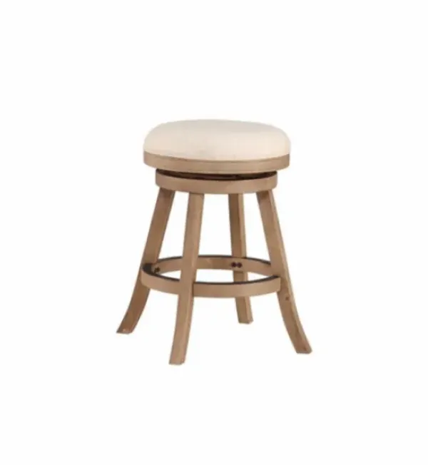 Bar Stools & Counter Height Stools-Kirkland's Home Linen Driftwood Finish Swivel Counter Stool Tan