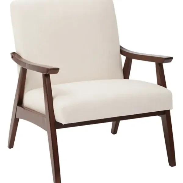 Accent Chairs-Kirkland's Home Linen Mid-Century Desmond Accent Chair White