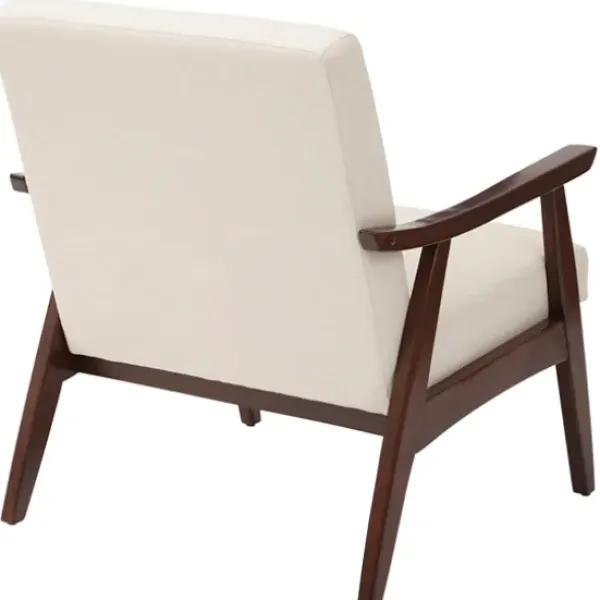 Accent Chairs-Kirkland's Home Linen Mid-Century Desmond Accent Chair White