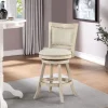 Bar Stools & Counter Height Stools-Kirkland's Home Linen Nailhead Trim Counter Stool, 38 In. Ivory