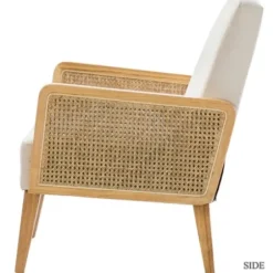 Accent Chairs-Kirkland's Home Linen Upholstered Accent Chair Ivory