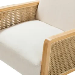 Accent Chairs-Kirkland's Home Linen Upholstered Accent Chair Ivory