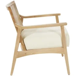Accent Chairs-Kirkland's Home Linen Wash Cane Back Alina Armchair Ivory
